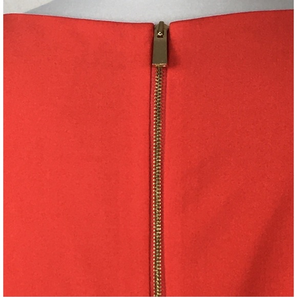 Vince Camuto Gorgeous Tomato Orange 3/4 Sleeve Boatneck Shift Midi Dress size 10 - Picture 10 of 14